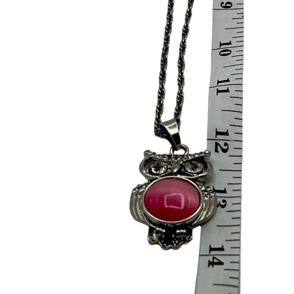 Vintage Silver Tone Bracelet & Owl Necklace With Faux Gemstones.      N40 - Picture 4 of 9